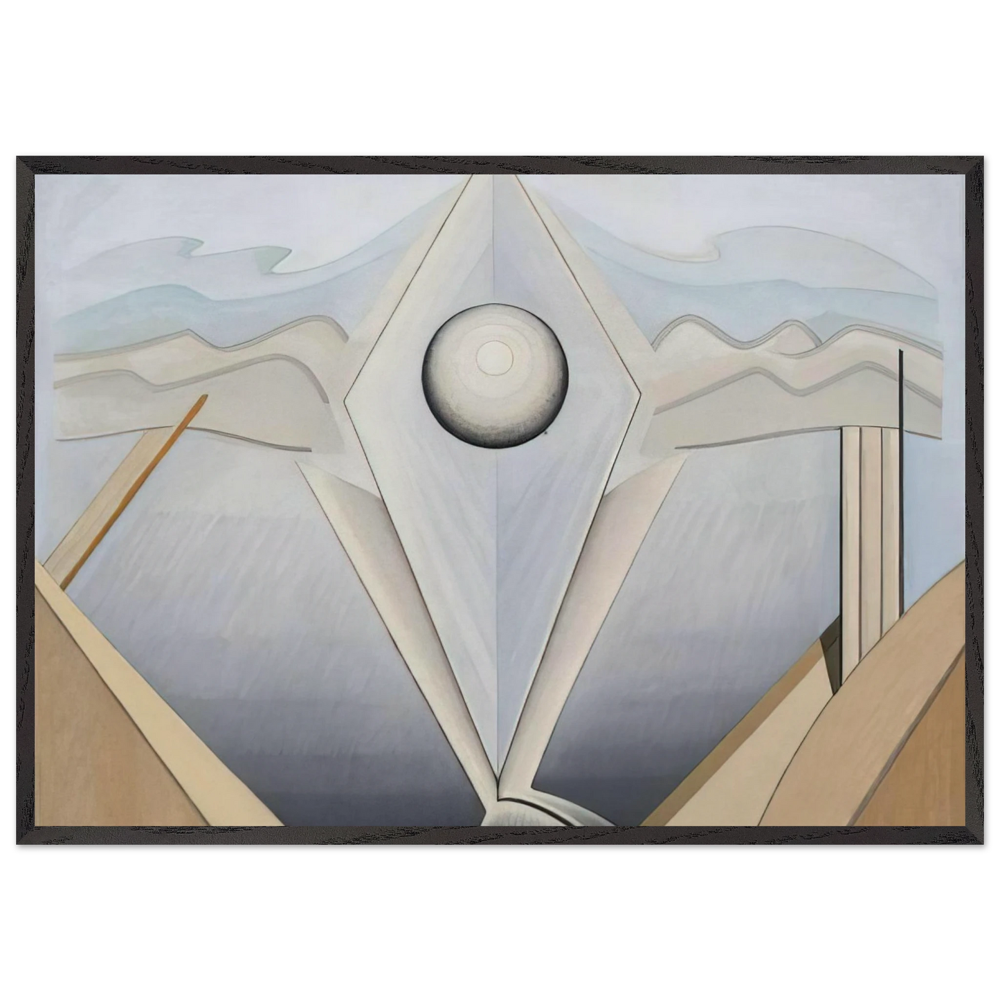 Abstract Painting 98 - 1938 - Lawren Harris 70x100 cm / 28x40 inches Framed Art Print – Black Wooden Frame