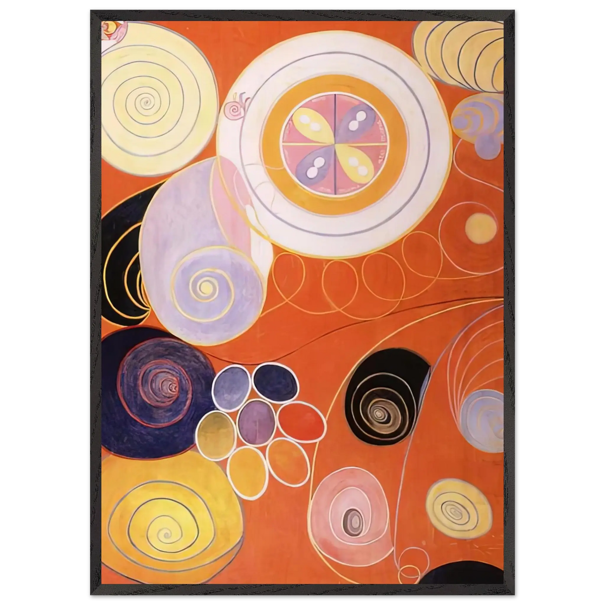 Hilma af Klint - THEY TENS MAINSTAY IV 1907 Wall art - 28x43  cm / XL (11x17 inches) - Premium Wooden Framed Poster With Fine Art Paper - Black frame