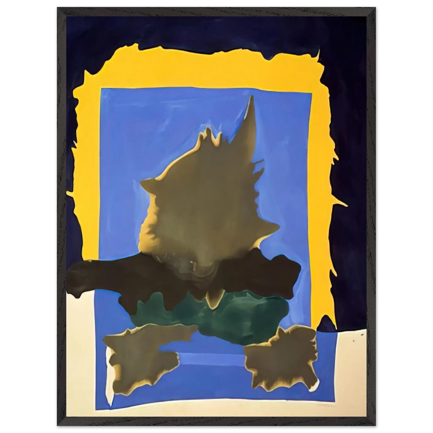 Helen Frankenthaler - Interior Landscape - 1964 Wall art - 21x29.7 cm / 8x12" - Premium Wooden Framed Poster With Fine Art Paper - White frame