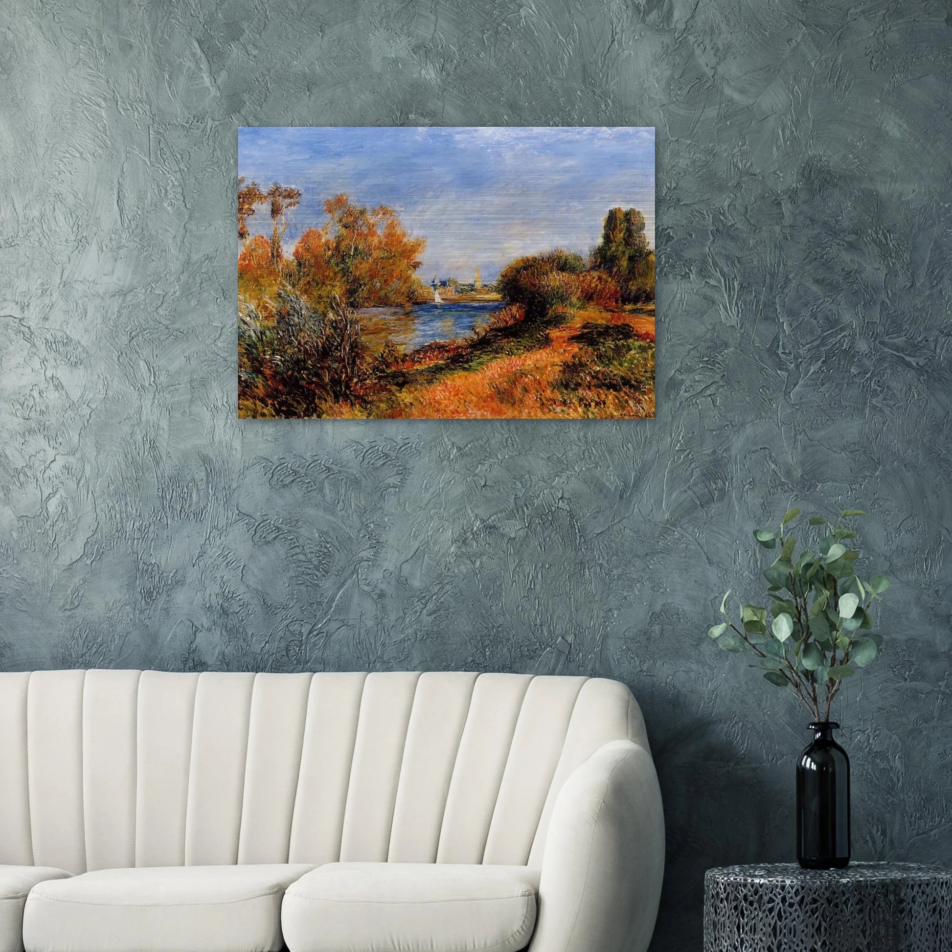 The Seine at Argenteuil - Pierre-Auguste Renoir Brushed Aluminum Print - 70x100 cm / 28x40 inches | Pierre-Auguste Renoir Aluminum Print | Pierre-Auguste Renoir Prints