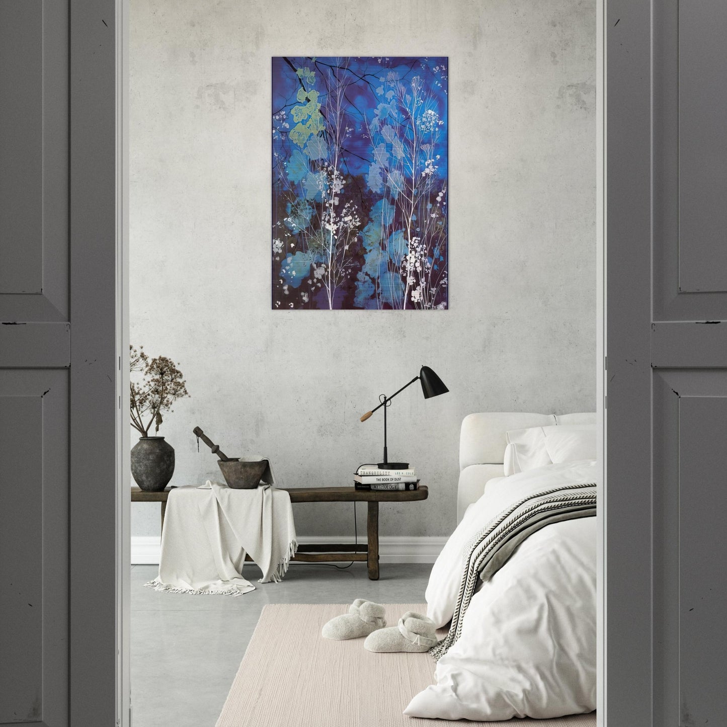 Delphinium - Eyvind Earle Brushed Aluminum Print - 70x100 cm / 28x40 inches | Eyvind Earle Aluminum Print | Eyvind Earle Prints