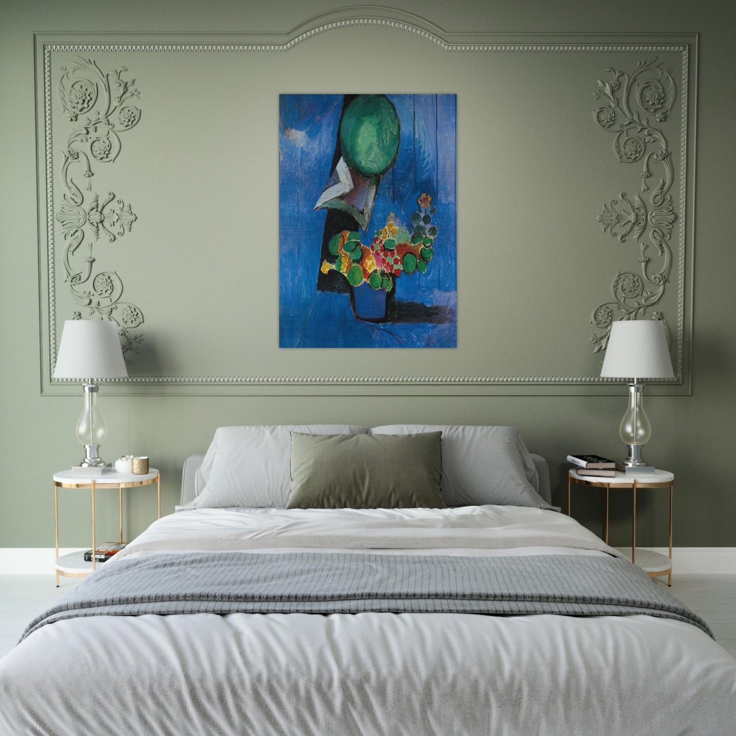 FLOWERS AND CERAMIC PLATE 1913 - Henri Matisse Brushed Aluminum Print - 70x100 cm / 28x40 inches | Henri Matisse Aluminum Print | Henri Matisse Prints