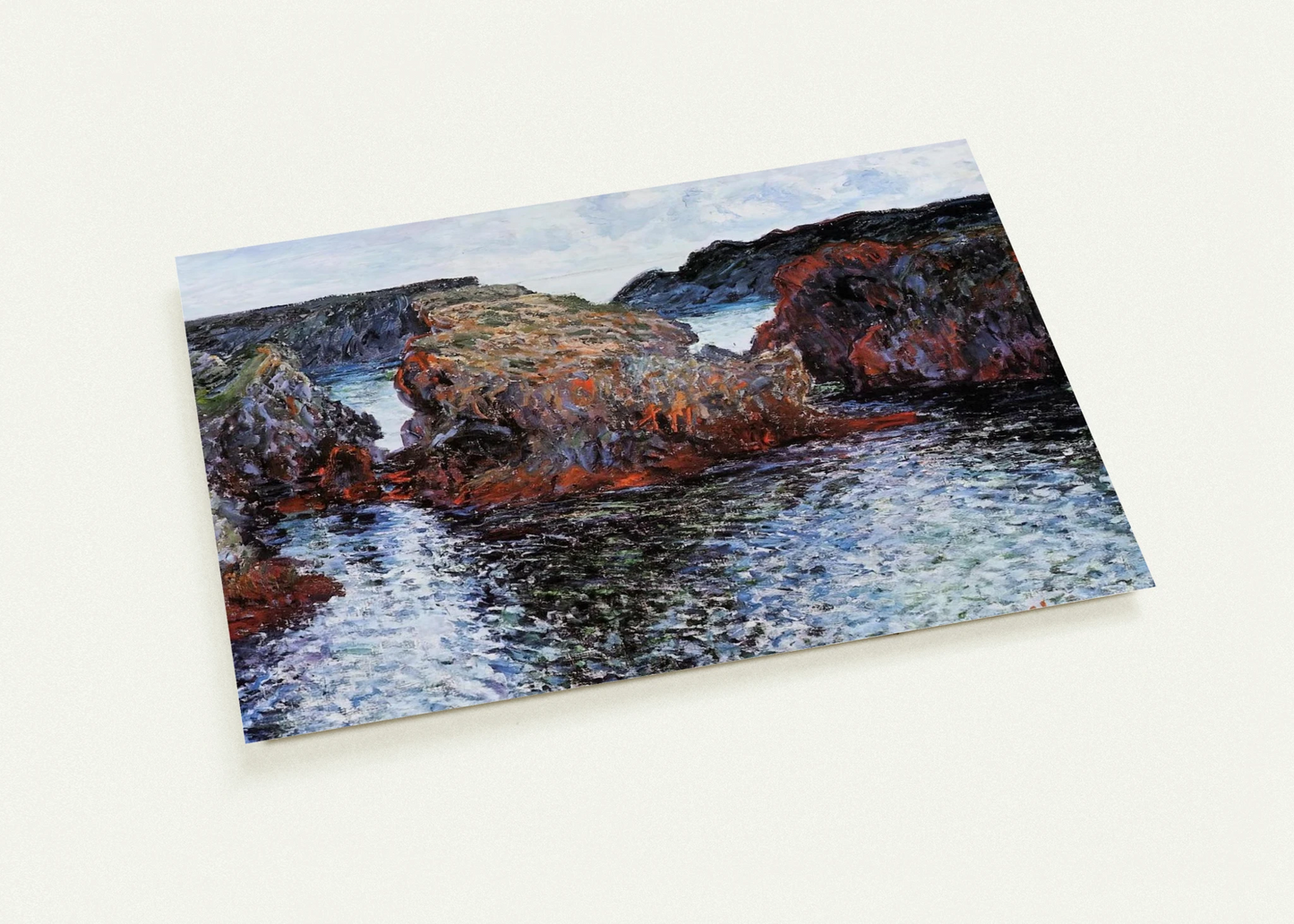 Belle-Ile, Rocks at Port-Goulphar By claude monet Pack of 10 Post Cards | claude monet Post Cards | A6 (10.5 x 14.8 cm) - 4.1 x 5.8 inches