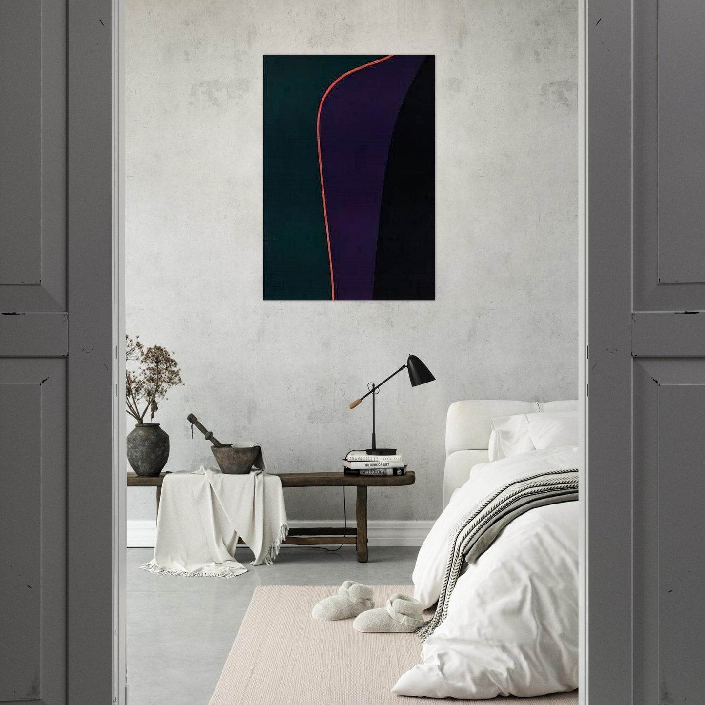 Untitled April 30 - 1977 - Lorser Feitelson Brushed Aluminum Print - 70x100 cm / 28x40 inches | Lorser Feitelson Aluminum Print | Lorser Feitelson Prints
