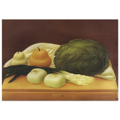 KITCHEN TABLE - Fernando Botero Brushed Aluminum Print - 70x100 cm / 28x40 inches | Fernando Botero Aluminum Print | Fernando Botero Prints