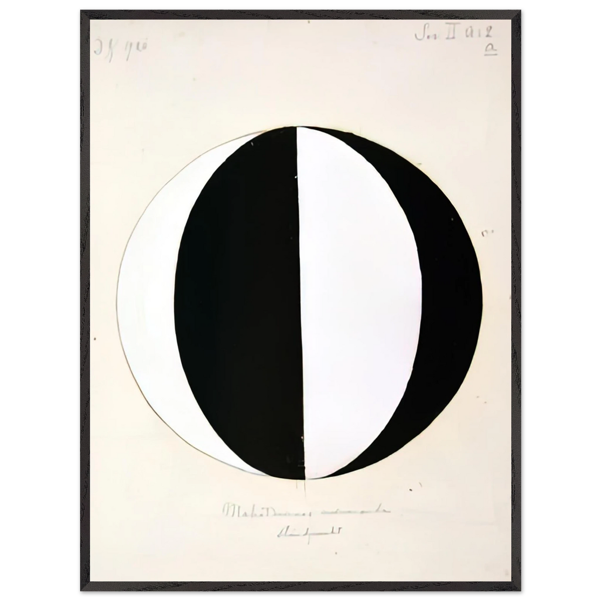 Hilma af Klint - THE MAHATMAS PRESENT STANDING POINT SERIES II NO 2A 1920 Wall art - 50x70 cm / 20x28 inches - Premium Wooden Framed Poster With Fine Art Paper-canvas - Black frame