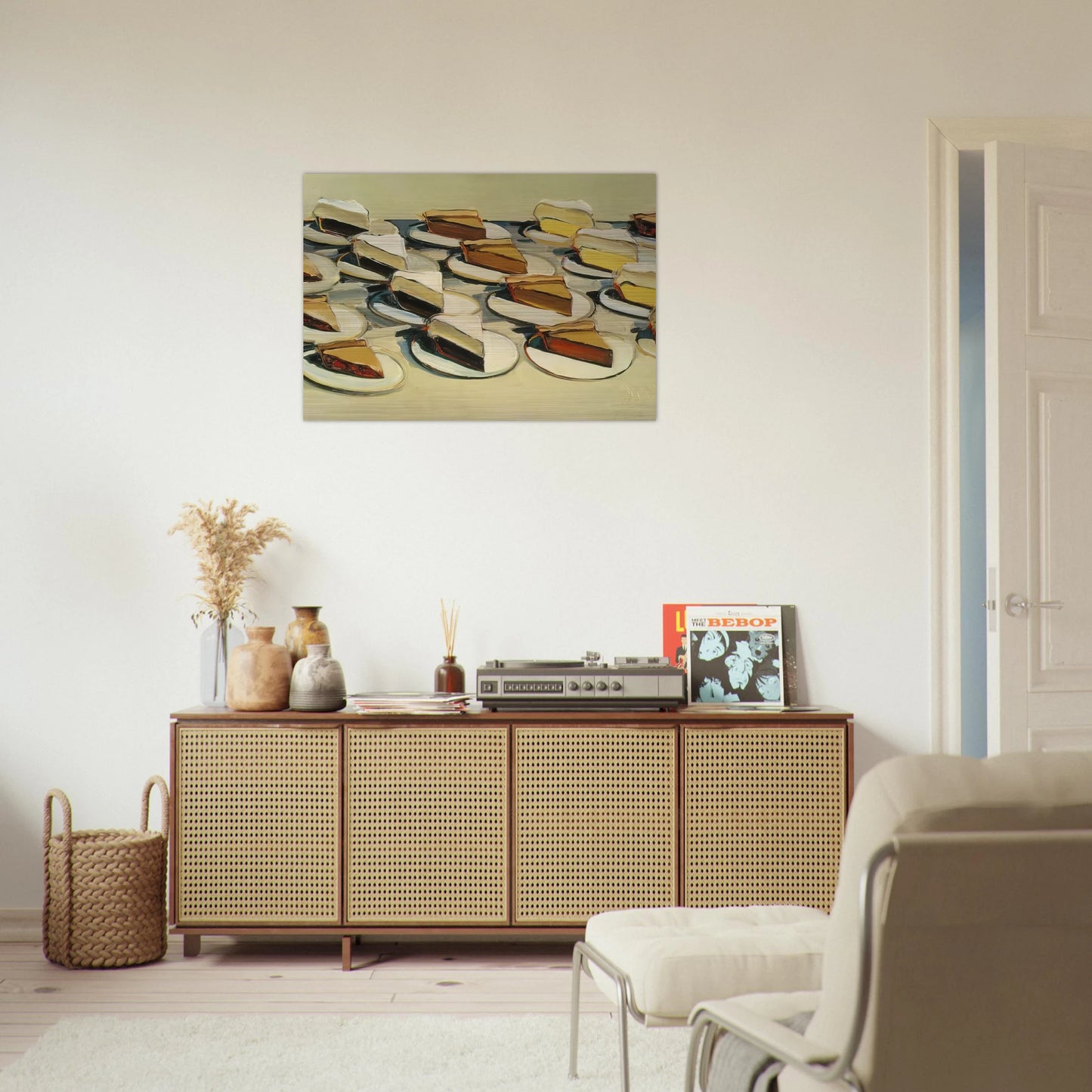 Pies, Pies, Pies - 1961 - Wayne Thiebaud Brushed Aluminum Print - 70x100 cm / 28x40 inches | Wayne Thiebaud Aluminum Print | Wayne Thiebaud Prints