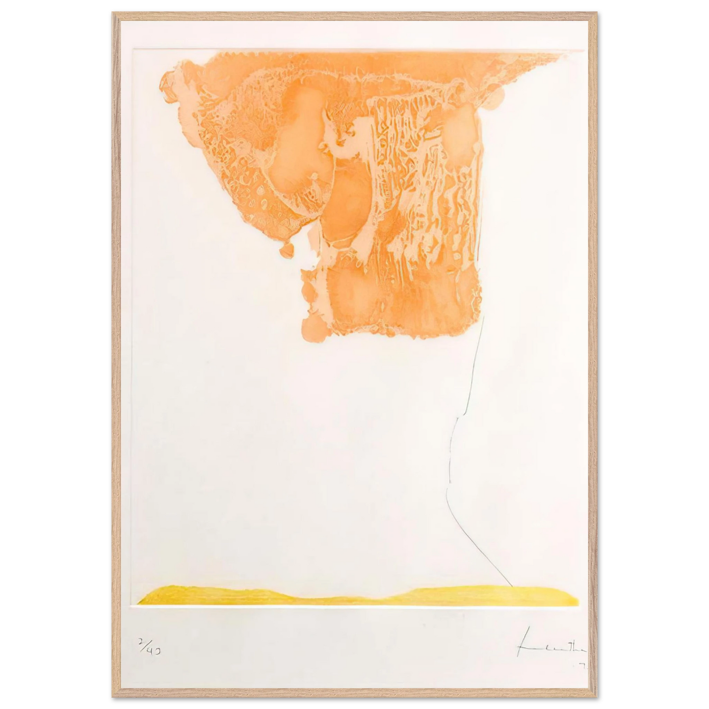 Helen Frankenthaler - Pranzo Italiano - 1973 Wall art - 70x100 cm / 28x40 inches - Premium Wooden Framed Poster With Fine Art Paper-canvas - White frame