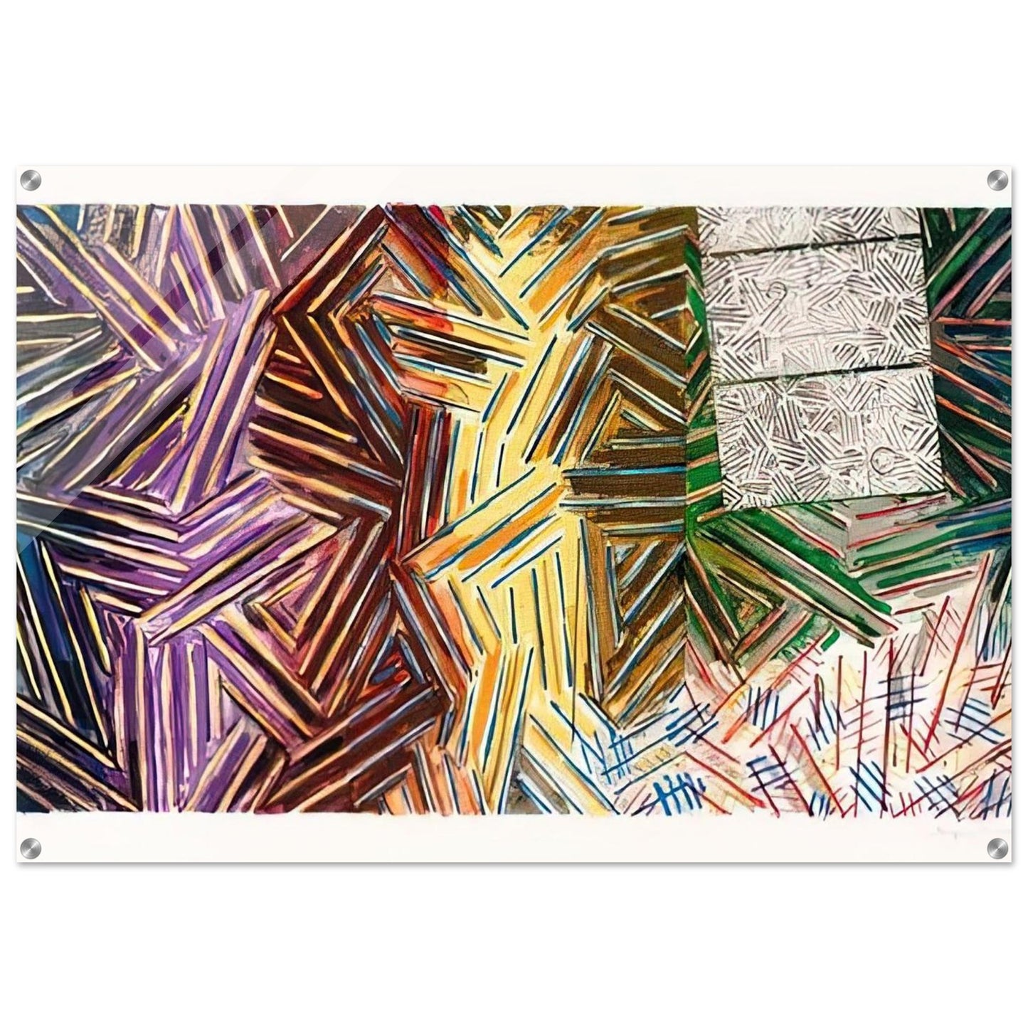 BETWEEN THE CLOCK AND THE BED 1989 0 - Jasper Johns Acrylic Print - 70x100 cm / 28x40″ inches
