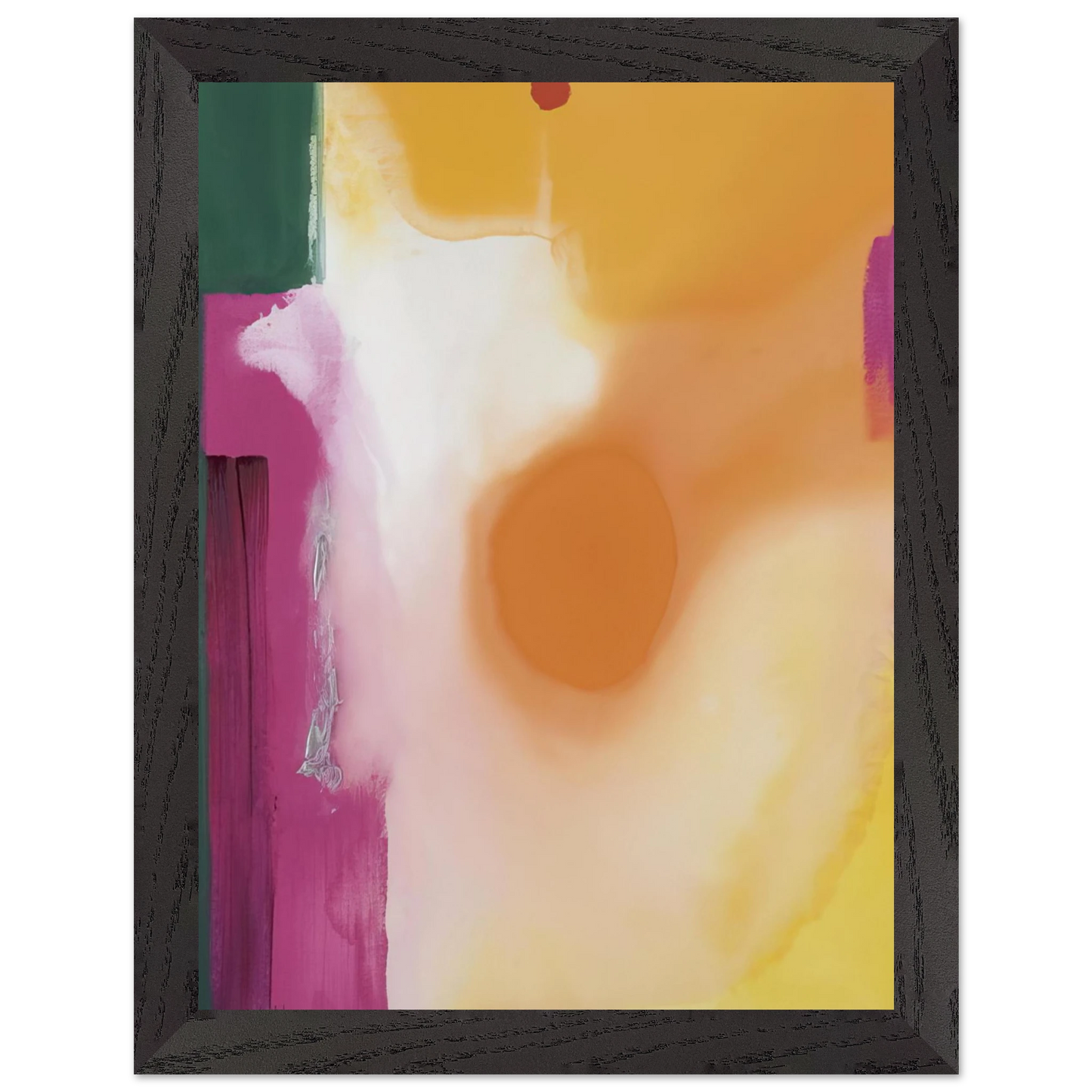 Helen Frankenthaler - Bullseye - 1989 Wall art - 13x18 cm / 5x7 inches - Premium Wooden Framed Poster With Fine Art Paper-canvas - White frame