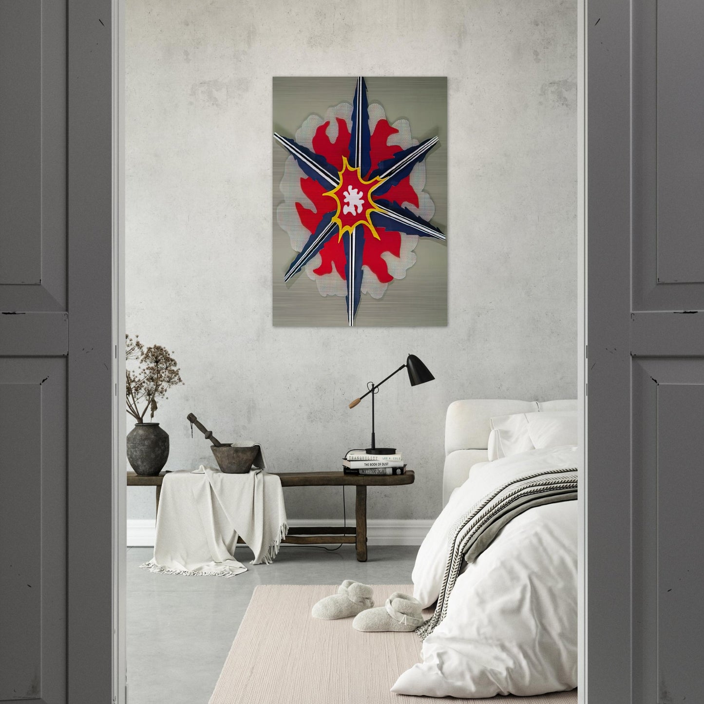 WALL EXPLOSION II 1965 - Roy Lichtenstein Brushed Aluminum Print - 70x100 cm / 28x40 inches | Roy Lichtenstein Aluminum Print | Roy Lichtenstein Prints