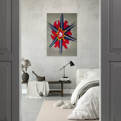 WALL EXPLOSION II 1965 - Roy Lichtenstein Brushed Aluminum Print - 70x100 cm / 28x40 inches | Roy Lichtenstein Aluminum Print | Roy Lichtenstein Prints