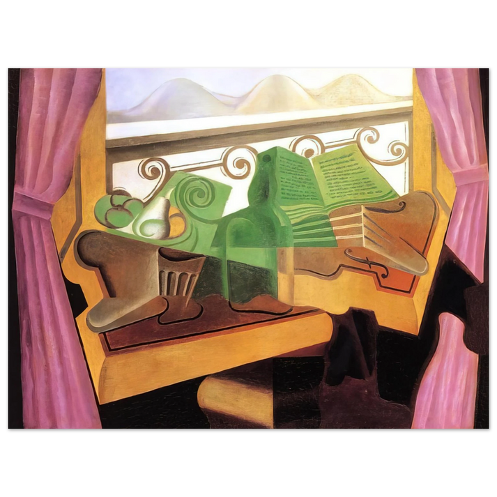 Juan Gris - OPEN WINDOW WITH HILLS 1923  75x100 cm / 30x40inches Fine Art Poster
