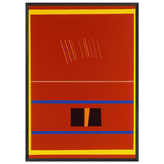 Red Painting For Romania - 1990 - Ronnie Landfield 70x100 cm / 28x40 inches Framed Art Print – Black Wooden Frame