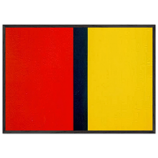 Whos Afraid of Red Yellow and Blue IV - Barnett Newman 70x100 cm / 28x40 inches Framed Art Print – Black Wooden Frame