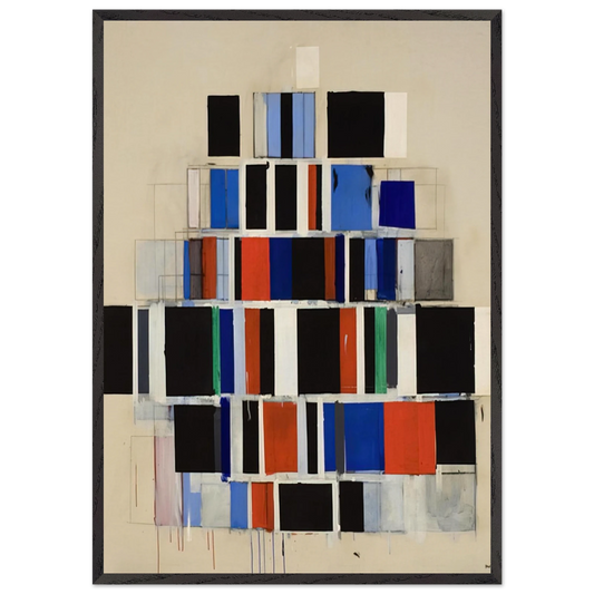 Large Rectangles Large - 1965 - Robert Goodnough 70x100 cm / 28x40 inches Framed Art Print – Black Wooden Frame