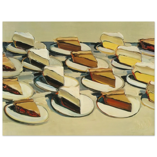 Wayne Thiebaud - Pies, Pies, Pies - 1961 Wall Art - 21x29.7 cm / 8x12" - Fine Art Poster-canvas - -