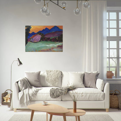 ROTER ABEND BLAUE BERGE 1910 - Alexej von Jawlensky Brushed Aluminum Print - 70x100 cm / 28x40 inches | Alexej von Jawlensky Aluminum Print | Alexej von Jawlensky Prints