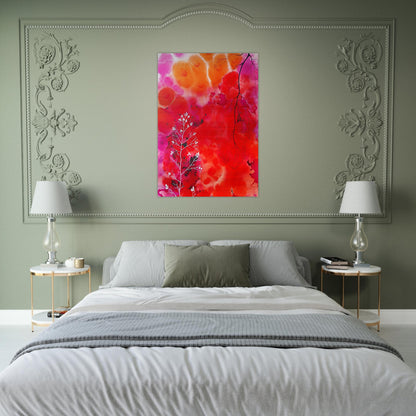 Flower Fantasy - Eyvind Earle Brushed Aluminum Print - 70x100 cm / 28x40 inches | Eyvind Earle Aluminum Print | Eyvind Earle Prints