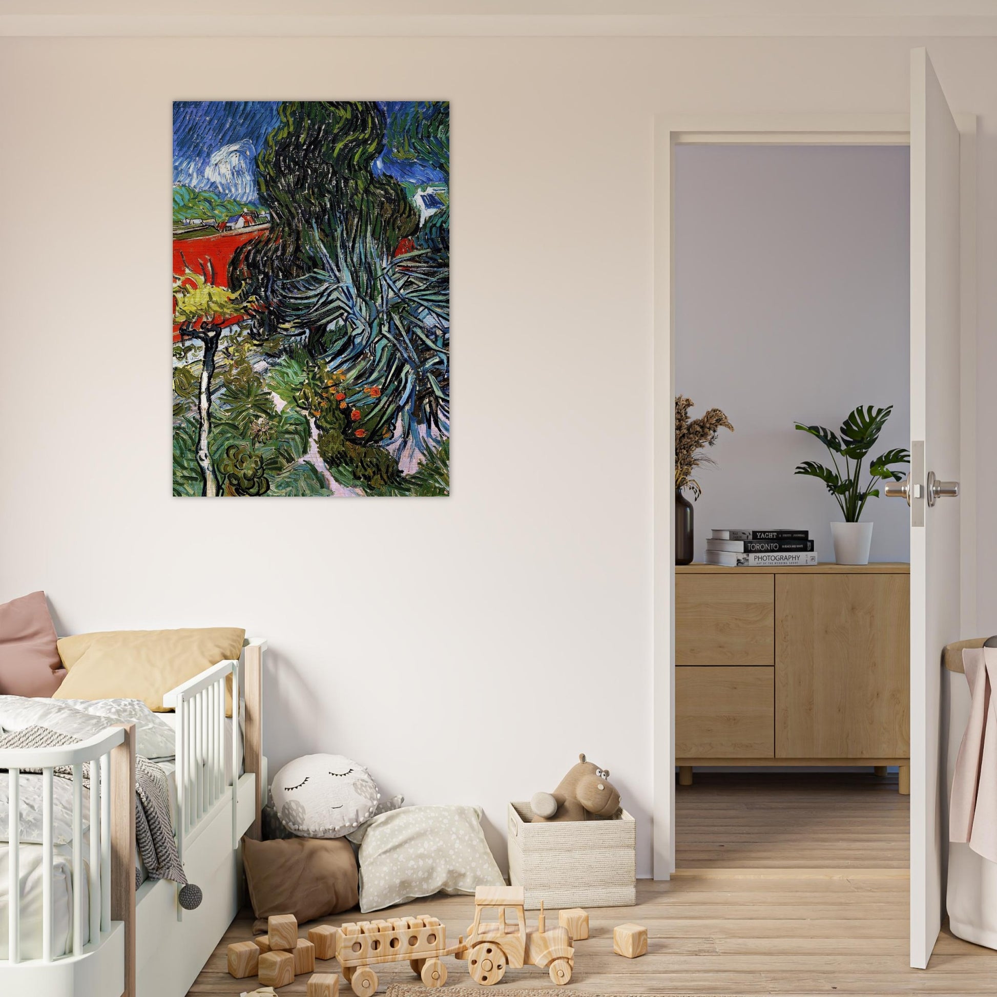 The Garden of Doctor Gachet at Auvers-sur-Oise - Vincent van Gogh Brushed Aluminum Print - 70x100 cm / 28x40 inches | Vincent van Gogh Aluminum Print | Vincent van Gogh Prints