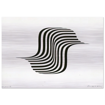 UNTITLED WINGED CURVE 1966 - Bridget Riley Brushed Aluminum Print - 70x100 cm / 28x40 inches | Bridget Riley Aluminum Print | Bridget Riley Prints