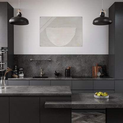 Bowl White on Grey - 1962 - William Scott Acrylic Print - 70x100 cm / 28x40″ inches | William Scott Wall Art | William Scott Prints