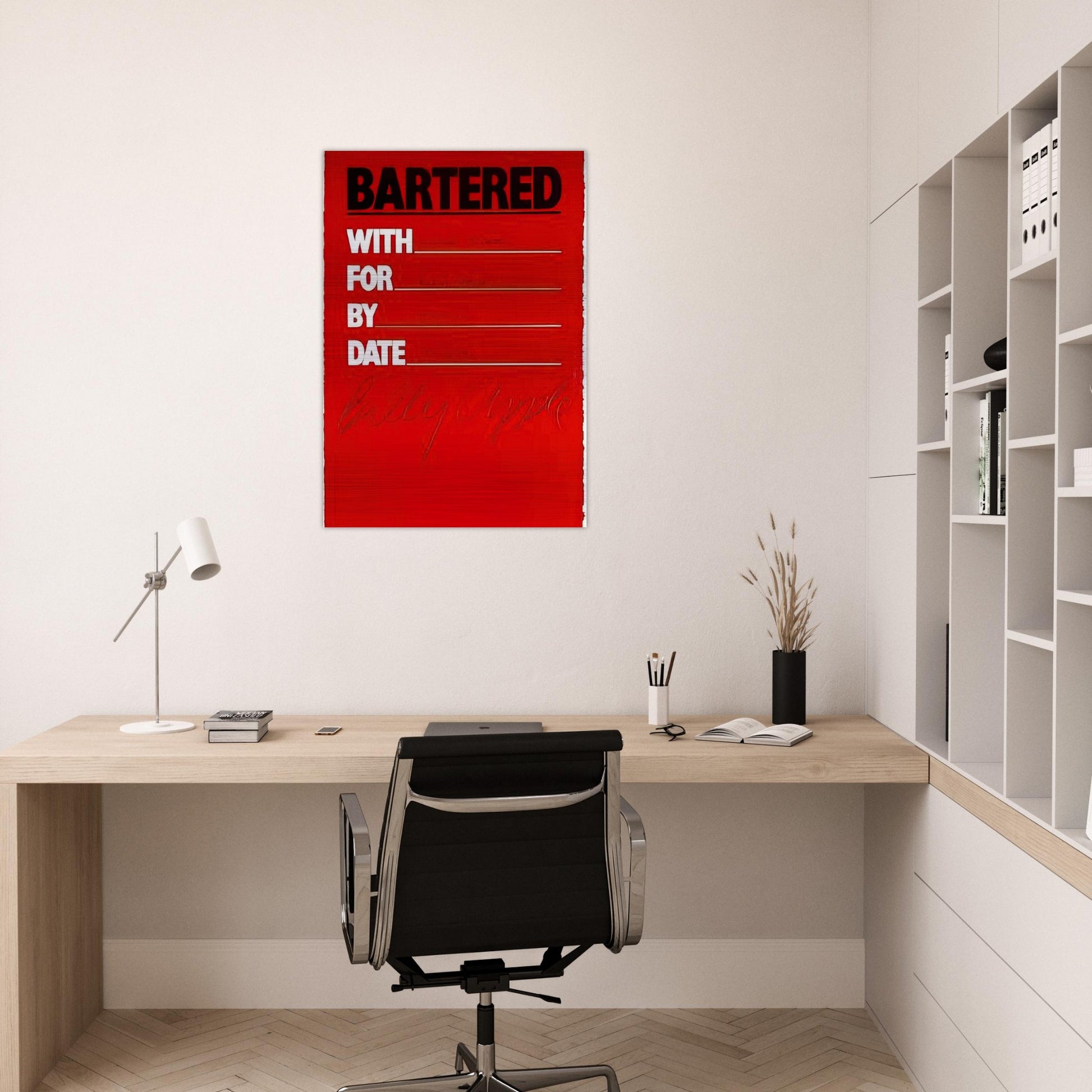 Bartered - 1986 - Billy Apple Brushed Aluminum Print - 70x100 cm / 28x40 inches | Billy Apple Aluminum Print | Billy Apple Prints