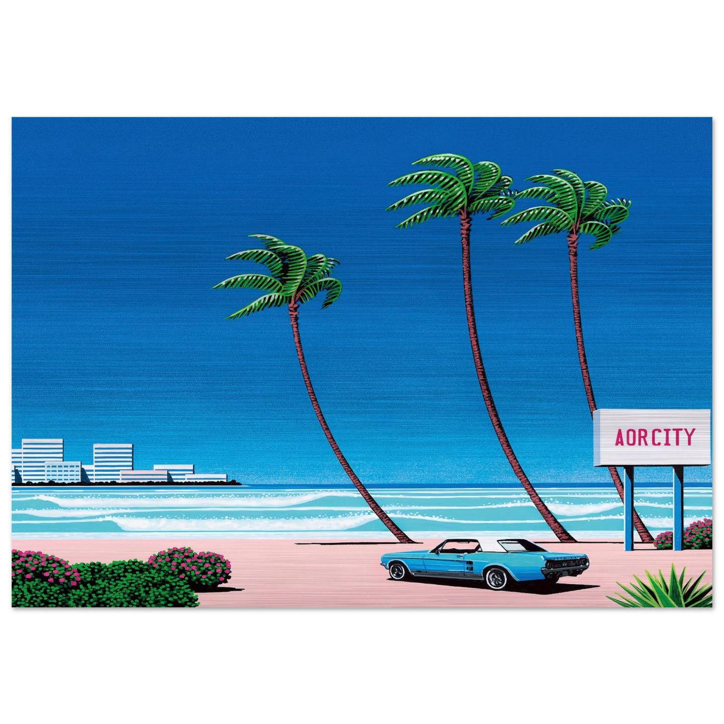 Light Mellow Sealine - Hiroshi Nagai Brushed Aluminum Print - 70x100 cm / 28x40 inches | Hiroshi Nagai Aluminum Print | Hiroshi Nagai Prints