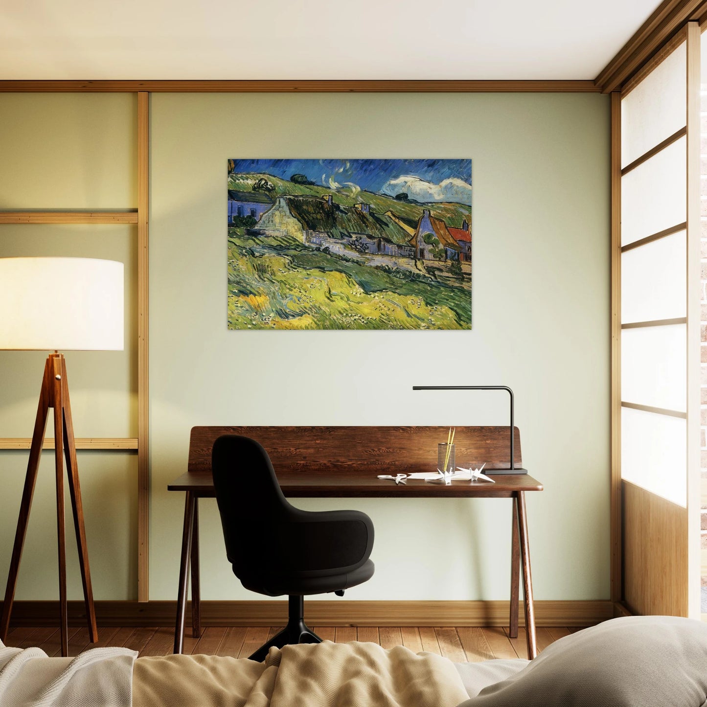A Group of Cottages - Vincent van Gogh Brushed Aluminum Print - 70x100 cm / 28x40 inches | Vincent van Gogh Aluminum Print | Vincent van Gogh Prints