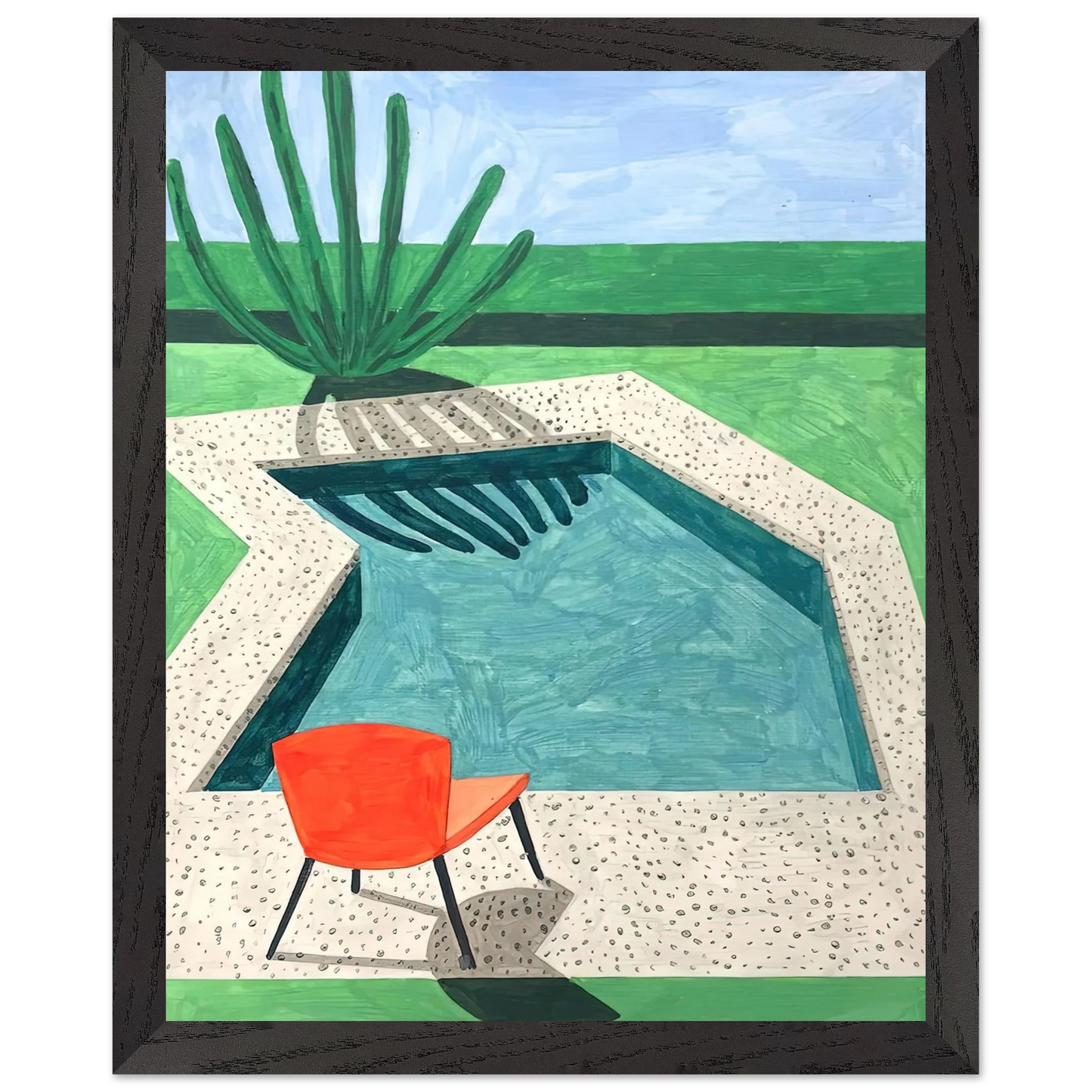 David Hockney - David Hockney Wall art - 20x25 cm / 8x10 inches - Premium Wooden Framed Poster With Fine Art Paper-canvas - Black frame
