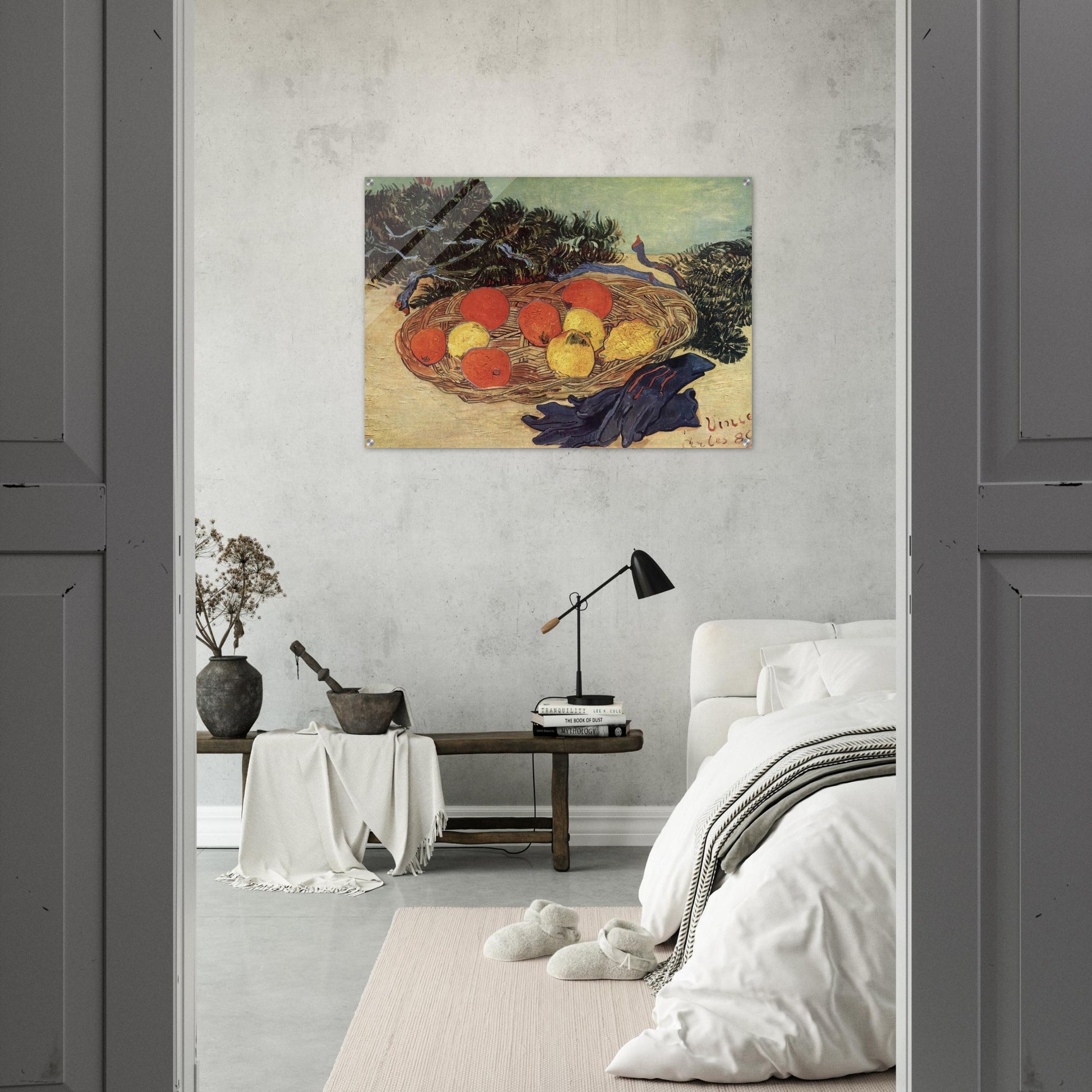 Still Life with Oranges and Lemons with Blue Gloves - Vincent van Gogh Acrylic Print - 70x100 cm / 28x40″ inches | Vincent van Gogh Wall Art | Vincent van Gogh Prints
