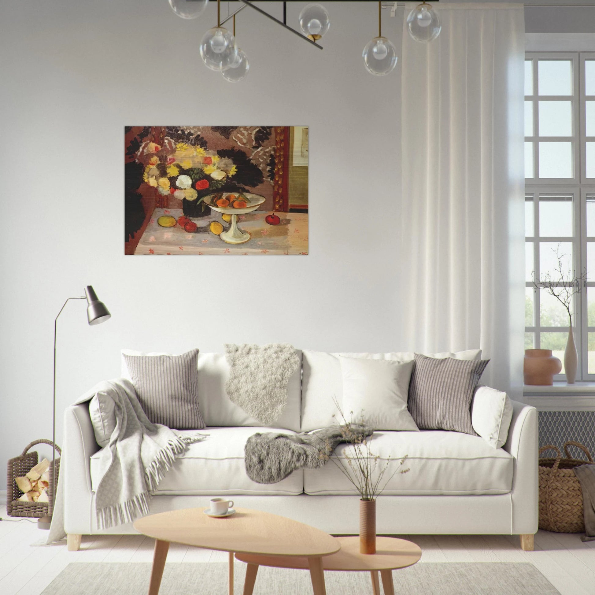 STILL LIFE BOUQUET AND COMPOTIER 1925 - Henri Matisse Brushed Aluminum Print - 70x100 cm / 28x40 inches | Henri Matisse Aluminum Print | Henri Matisse Prints