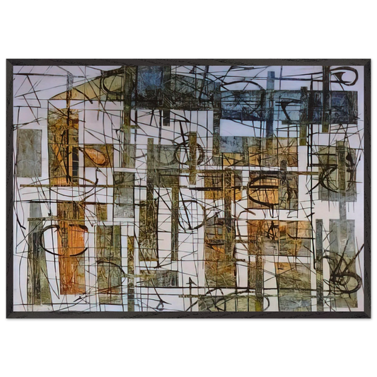 Lookscape - 1952 - Jimmy Ernst 70x100 cm / 28x40 inches Framed Art Print – Black Wooden Frame
