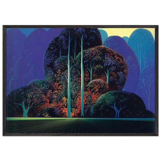Softening Shades of Twilight - Eyvind Earle 70x100 cm / 28x40 inches Framed Art Print – Black Wooden Frame