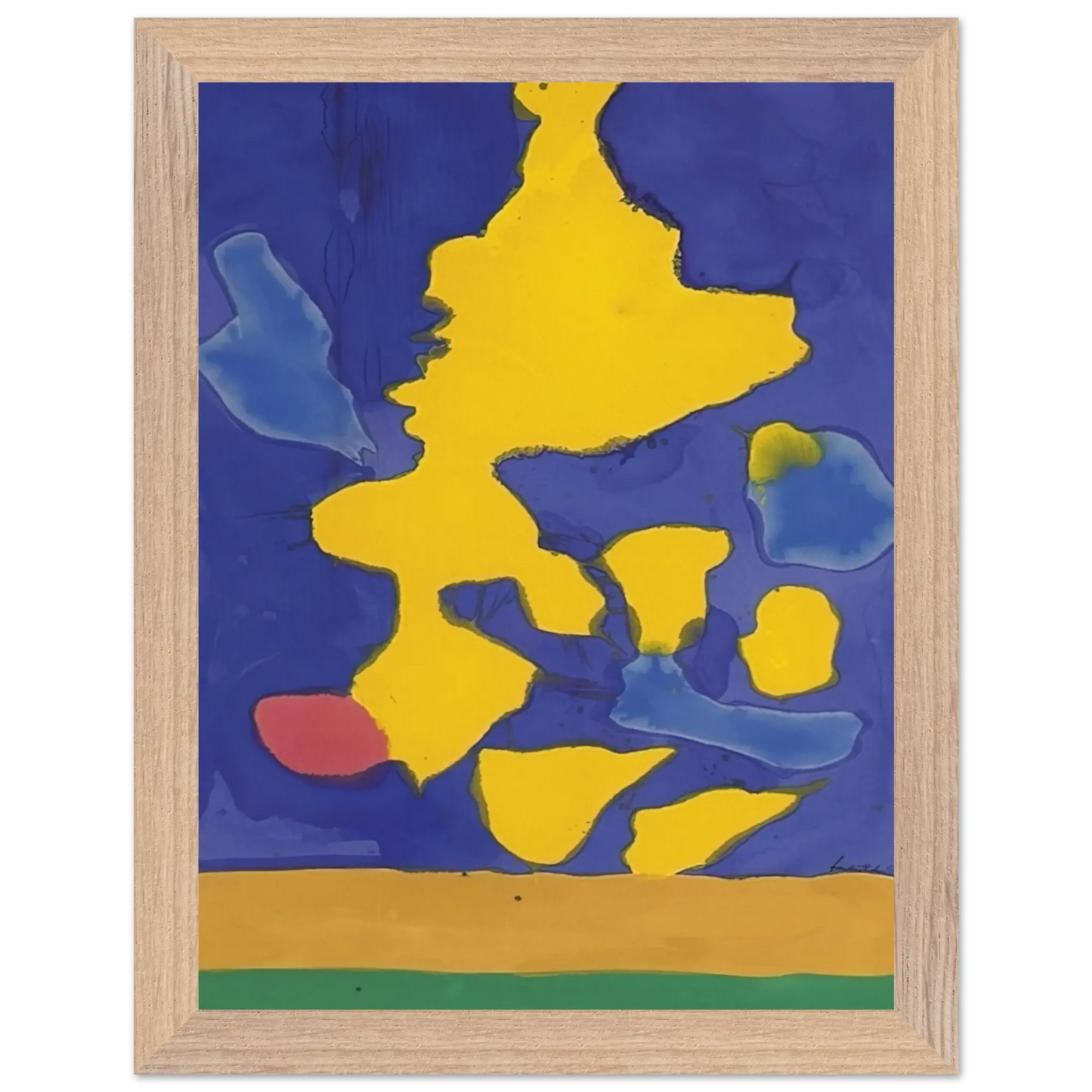 Helen Frankenthaler - Saturn Revisited - 1964 Wall art - 45x60 cm / 18x24 Inches - Premium Wooden Framed Poster With Fine Art Paper - Black frame