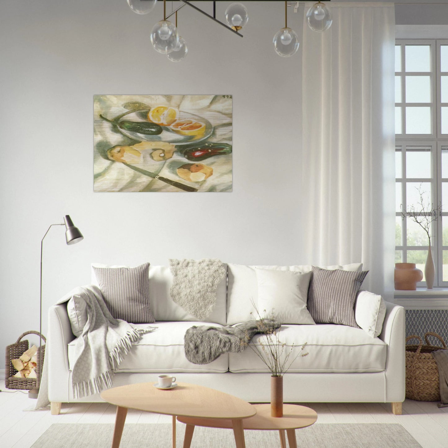 STILL LIFE WITH AUBERGINES - Salvador Dali Brushed Aluminum Print - 70x100 cm / 28x40 inches | Salvador Dali Aluminum Print | Salvador Dali Prints