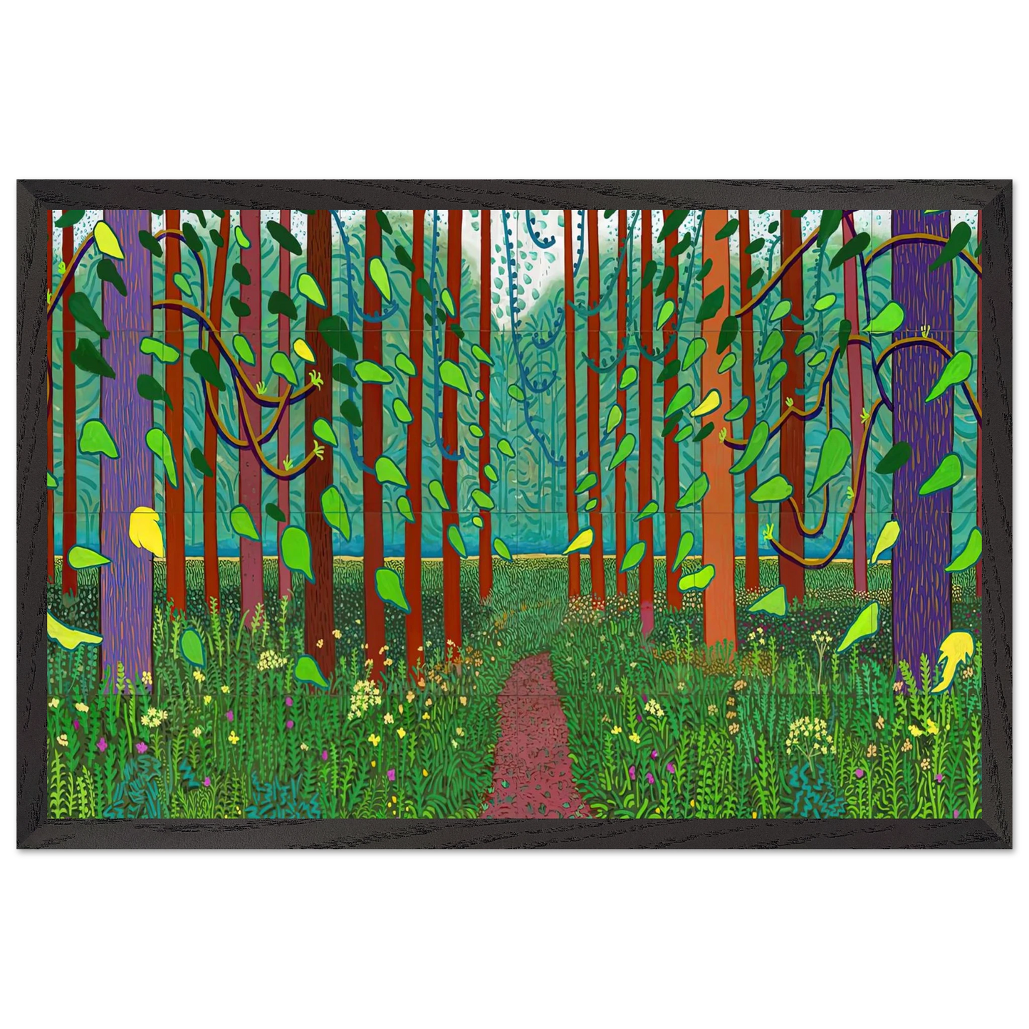 David Hockney - David Hockney Wall art - 20x25 cm / 8x10 inches - Premium Wooden Framed Poster With Fine Art Paper-canvas - Black frame