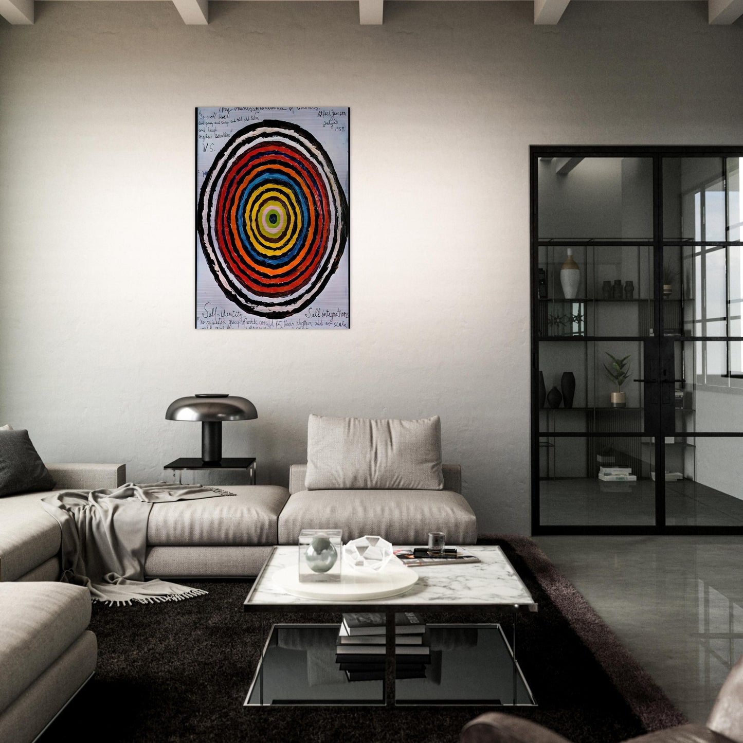 My Oneness, A Universe of Colours - 1957 - Alfred Jensen Brushed Aluminum Print - 70x100 cm / 28x40 inches | Alfred Jensen Aluminum Print | Alfred Jensen Prints