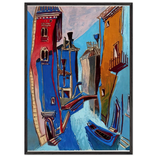 VENICE 1948 - Enrico Prampolini 70x100 cm / 28x40 inches Framed Art Print – Black Wooden Frame