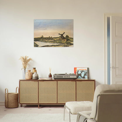 Dutch landscape with windmills - Pablo Picasso Brushed Aluminum Print - 70x100 cm / 28x40 inches | Pablo Picasso Aluminum Print | Pablo Picasso Prints