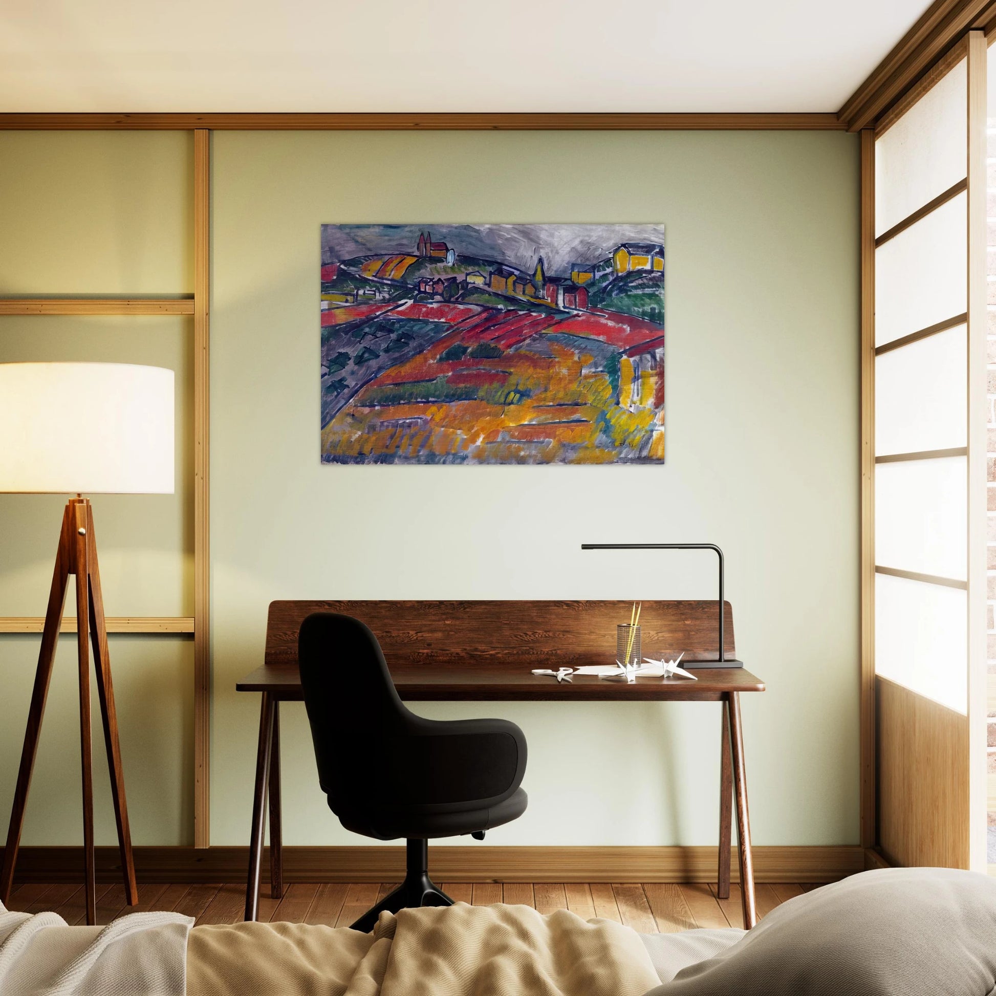 LANDSCAPE WITH RED AND YELLOW - Raoul Dufy Brushed Aluminum Print - 70x100 cm / 28x40 inches | Raoul Dufy Aluminum Print | Raoul Dufy Prints