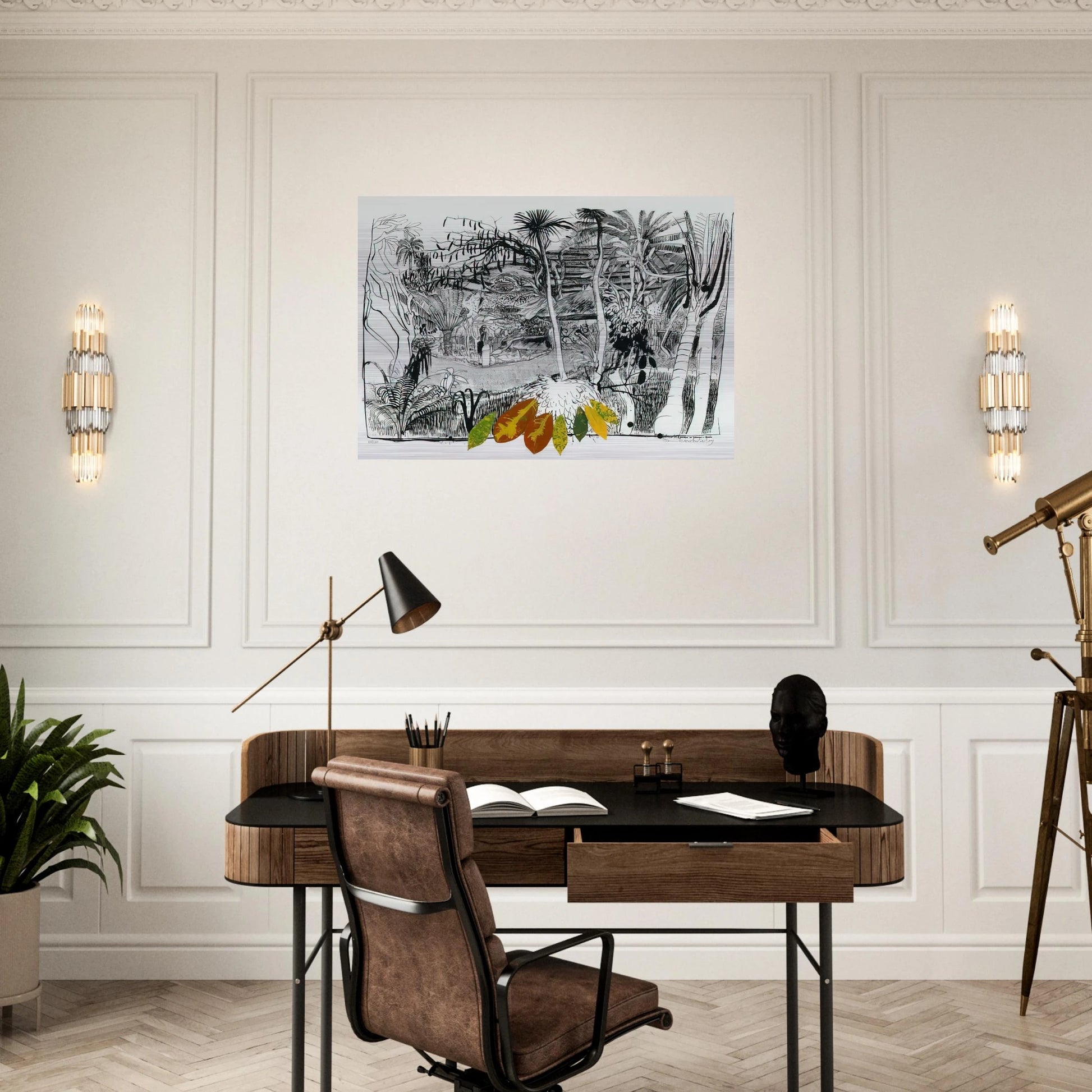 The Garden in Sanur - Bali - 1980 - Brett Whiteley Brushed Aluminum Print - 70x100 cm / 28x40 inches | Brett Whiteley Aluminum Print | Brett Whiteley Prints