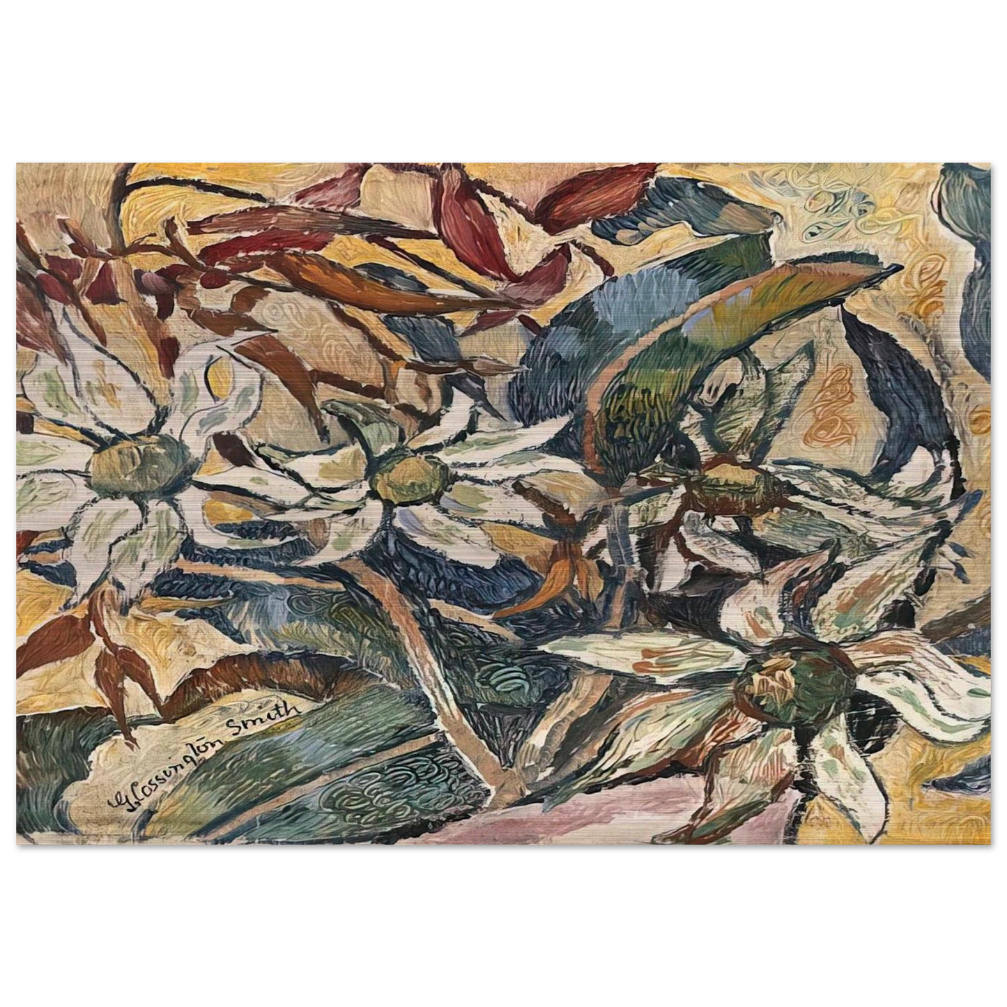 Flannel flowers and gum leaves - 1928 - Grace Cossington Smith Brushed Aluminum Print - 70x100 cm / 28x40 inches | Grace Cossington Smith Aluminum Print | Grace Cossington Smith Prints