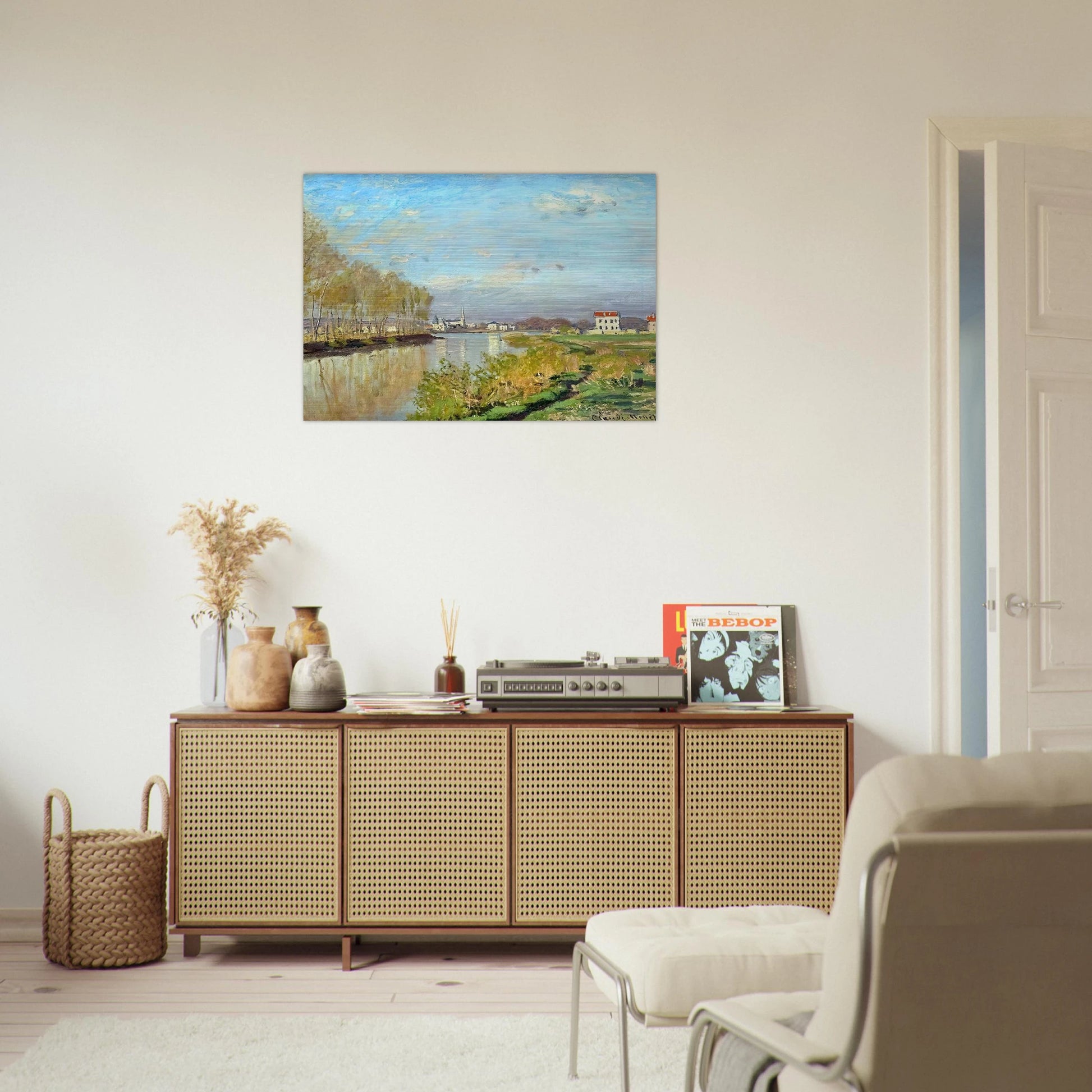 Argenteuil, The Seine - claude monet Brushed Aluminum Print - 70x100 cm / 28x40 inches | claude monet Aluminum Print | claude monet Prints