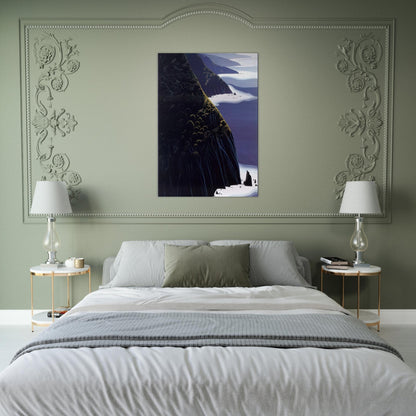Gray Big Sur - Eyvind Earle Brushed Aluminum Print - 70x100 cm / 28x40 inches | Eyvind Earle Aluminum Print | Eyvind Earle Prints