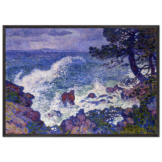 EAST WIND 1904 - Theo van Rysselberghe 70x100 cm / 28x40 inches Framed Art Print – Black Wooden Frame