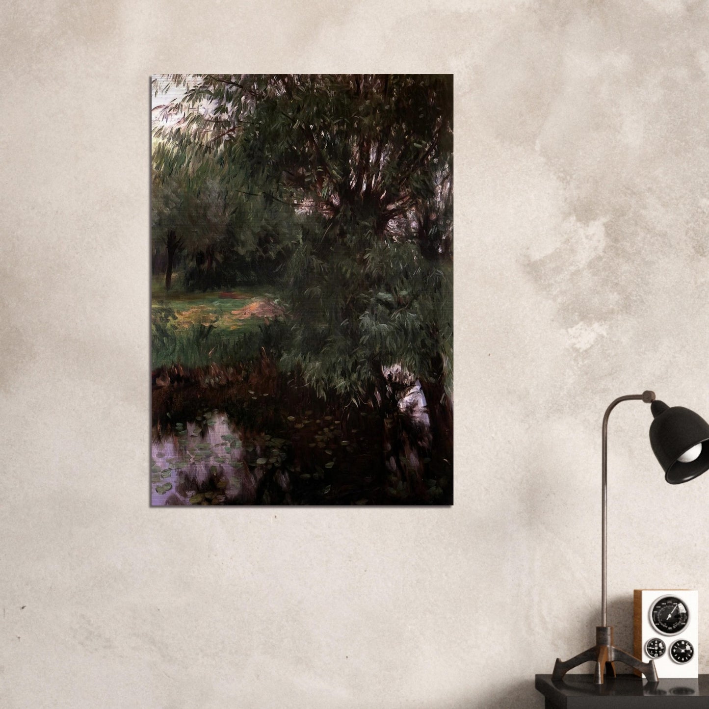 A Backwater at Wargrave - John Singer Sargent Brushed Aluminum Print - 70x100 cm / 28x40 inches | John Singer Sargent Aluminum Print | John Singer Sargent Prints