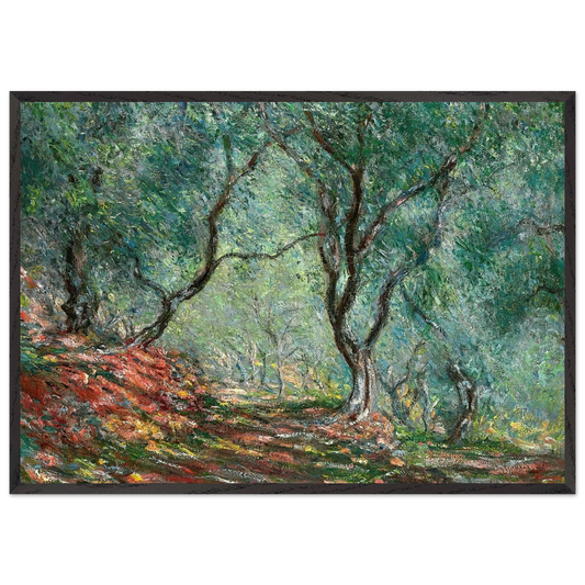 Olive Tree Wood in the Moreno Garden - claude monet 70x100 cm / 28x40 inches Framed Art Print – Black Wooden Frame