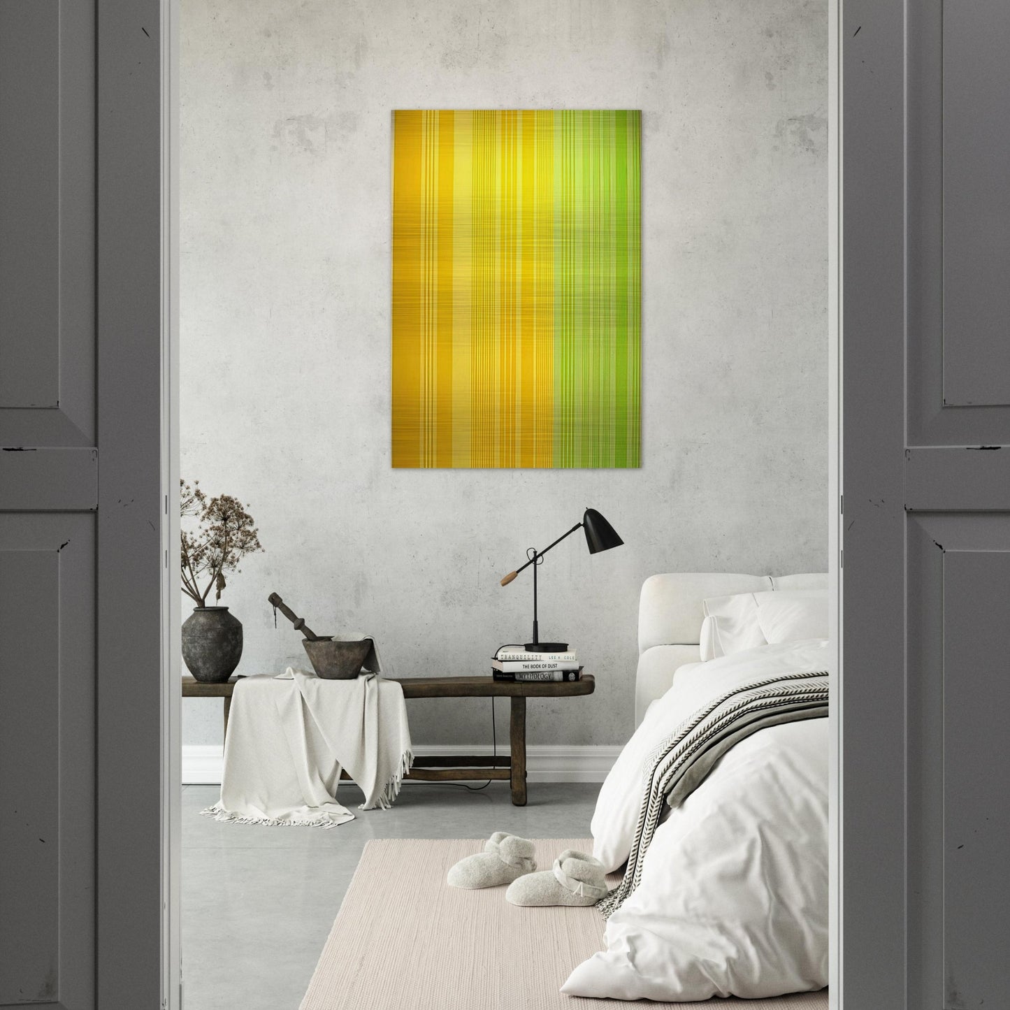 Lime-Lemon - 1970 - Gene Davis Brushed Aluminum Print - 70x100 cm / 28x40 inches | Gene Davis Aluminum Print | Gene Davis Prints