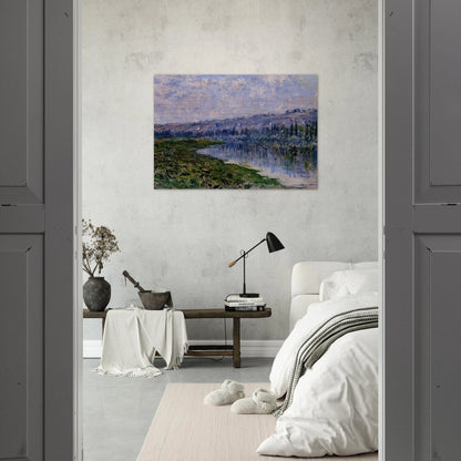The Seine and the Chaantemesle Hills - claude monet Brushed Aluminum Print - 70x100 cm / 28x40 inches | claude monet Aluminum Print | claude monet Prints